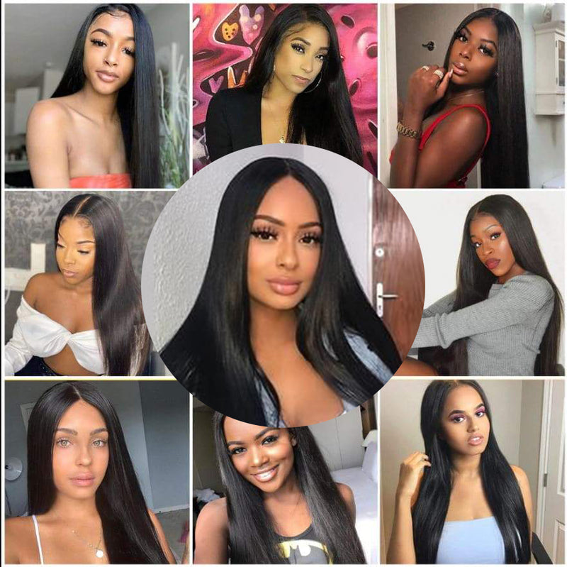 5*5 HD Lace Wig, Straight Hair, Natural Black, 10A Brazilian Virgin Human Hair Wigs For Black Women