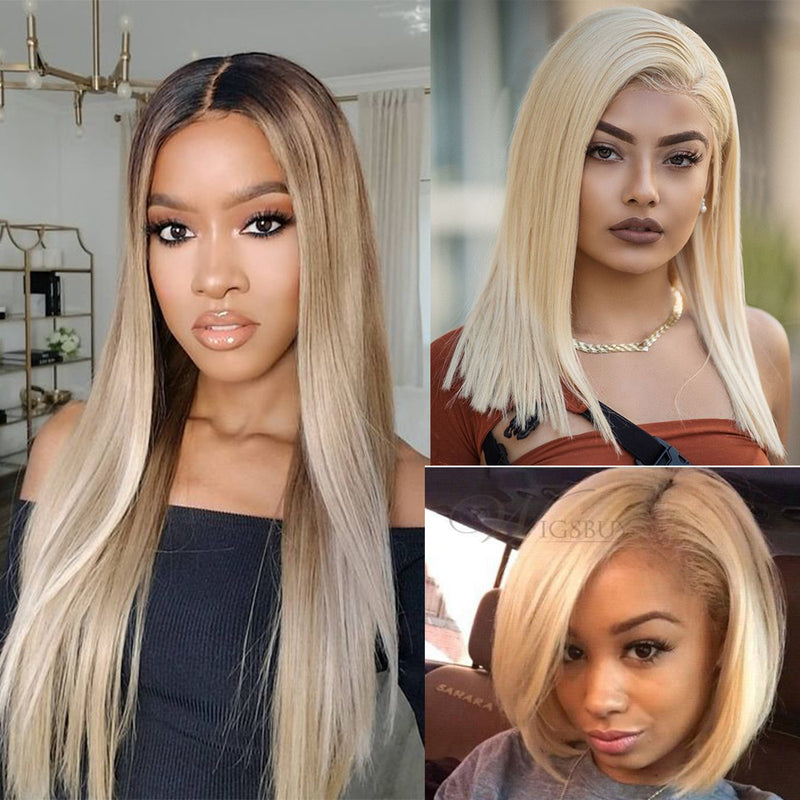 13*4 Lace Frontal, 613 Honey Blonde Hair Closure, Straight Virgin Human Hair