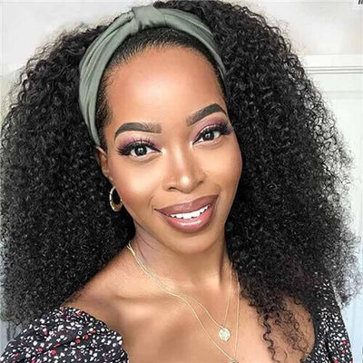 Jerry Curly Glueless Human Hair Headband Wigs