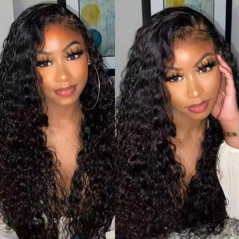 Water Wave 12A Brazilian Virgin Hair 13×4 HD Lace Frontal Closure With Bundles