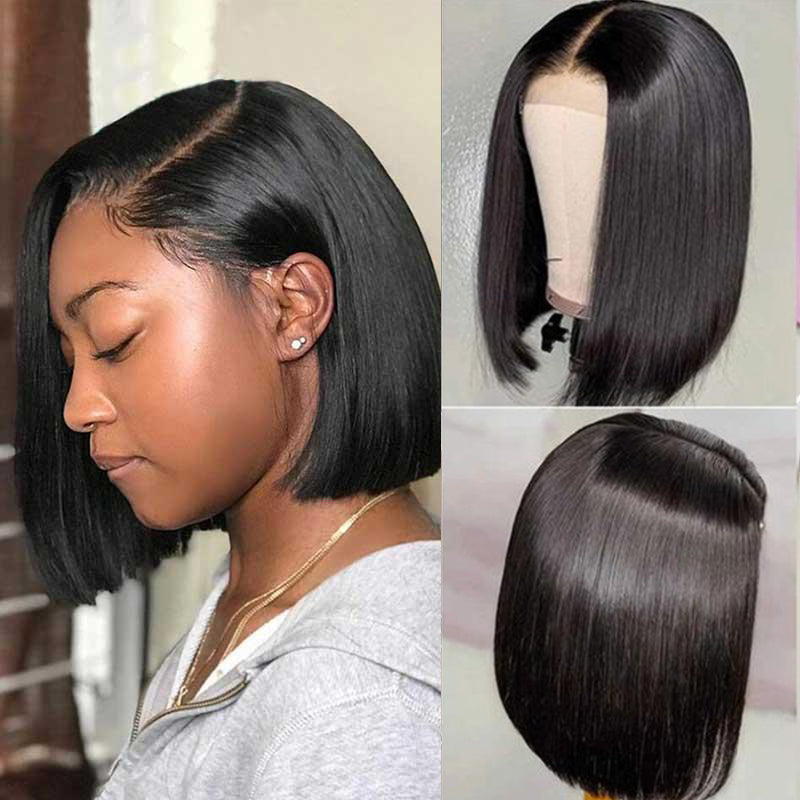 Short Bob Wigs Brazilian Straight Hair 4x4 13x4 Lace Front Human Hair Wigs 8inches/10inches