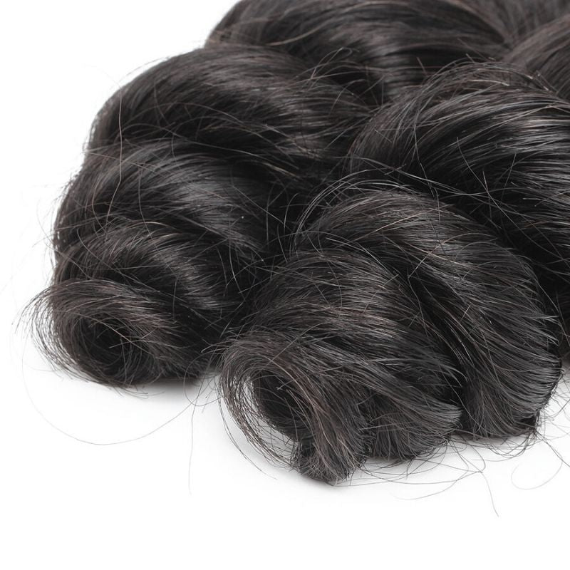 Loose Wave Bundles with Closure Brazilian Virgin Hair 100% Unprocessed Human Hair Bundles with 4*4 Lace Closure Free Part