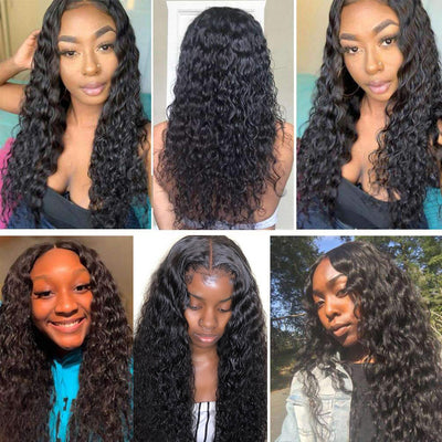 Water Wave 10A Brazilian Virgin Hair 4x4 Lace Closure With Bundles